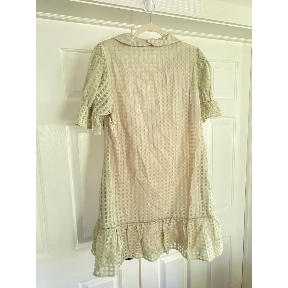 S'edge Fall Erin Dress Short Sleeve, Lily Pad Gingham Green, Medium, 272$ NWT - Picture 7 of 7